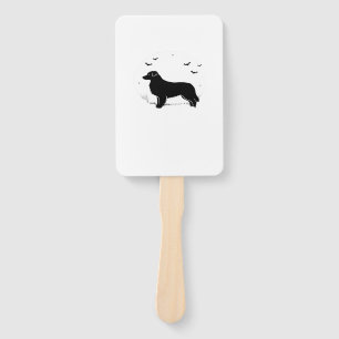 Australian Shepherd Dog � Halloween Moon Silhouett Hand Fan