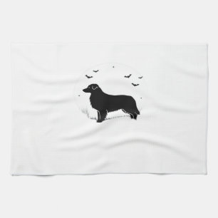 Australian Shepherd Dog � Halloween Moon Silhouett Kitchen Towel