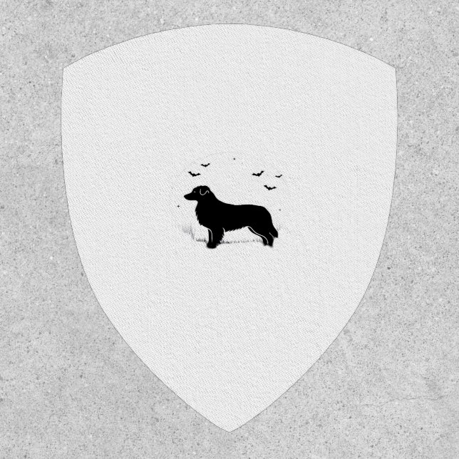 Australian Shepherd Dog – Halloween Moon Silhouett Patch (Front)