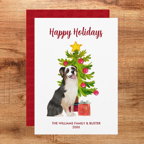 Australian Shepherd Dog Holiday Card