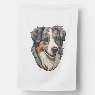 Australian shepherd Dog   House Flag