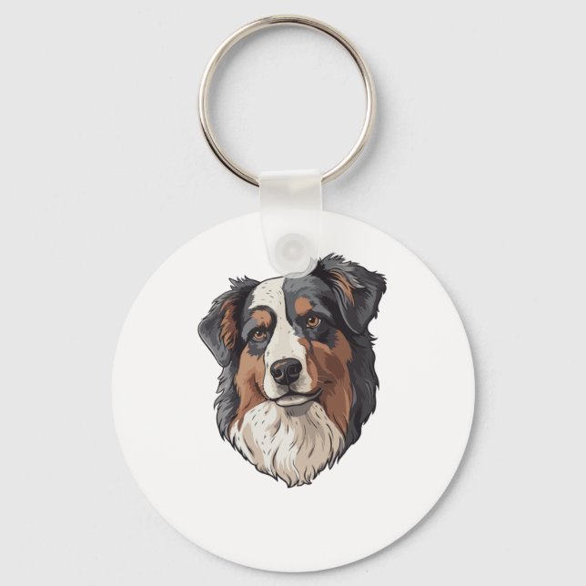 Australian shepherd Dog   Keychain (Front)