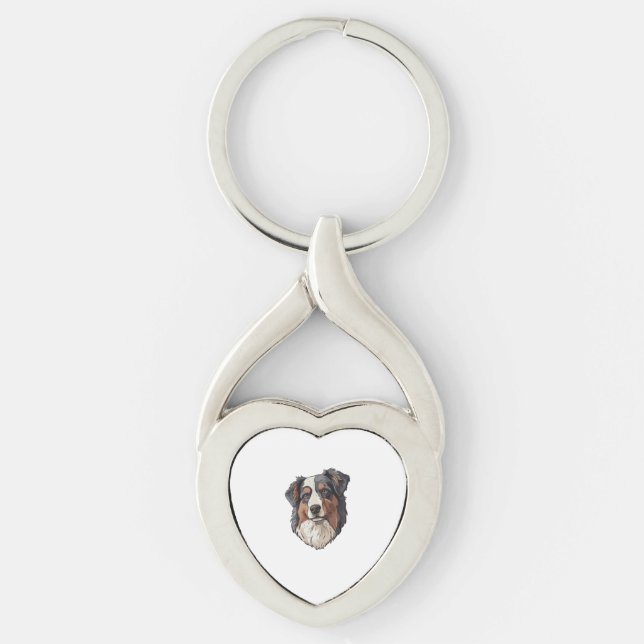 Australian shepherd Dog   Keychain (Front)
