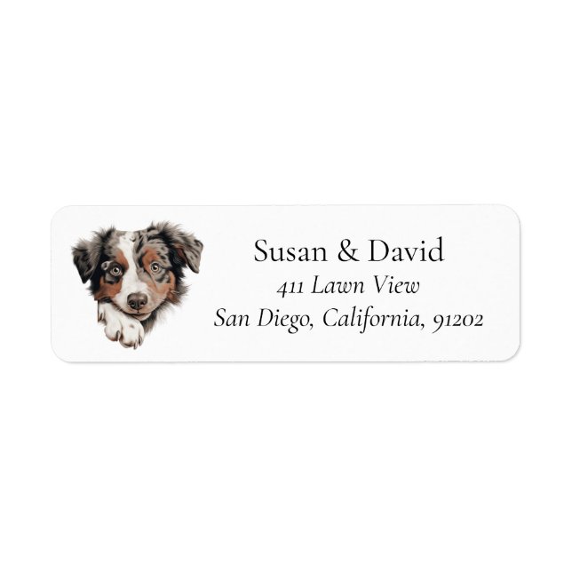 Australian Shepherd Dog Label (Front)