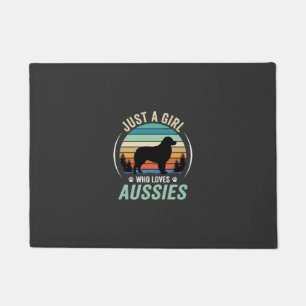 Australian Shepherd Dog Lover Retro Sunset Aussies Doormat