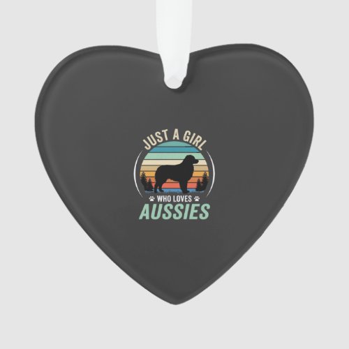 Australian Shepherd Dog Lover Retro Sunset Aussies Ornament