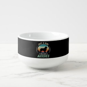 Australian Shepherd Dog Lover Retro Sunset Aussies Soup Mug