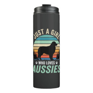 Australian Shepherd Dog Lover Retro Sunset Aussies Thermal Tumbler