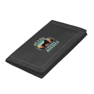Australian Shepherd Dog Lover Retro Sunset Aussies Trifold Wallet