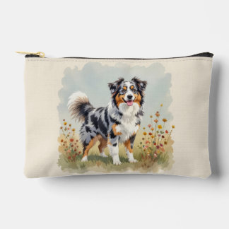 Australian Shepherd Dog Merle Long Tail Accessory Pouch