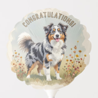 Australian Shepherd Dog Merle Long Tail Balloon