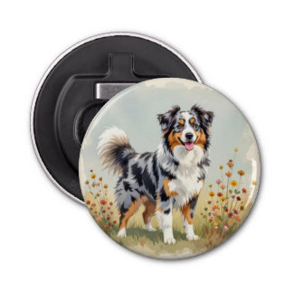 Australian Shepherd Dog Merle Long Tail Bottle Opener
