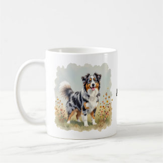 Australian Shepherd Dog Merle Long Tail Coffee Mug