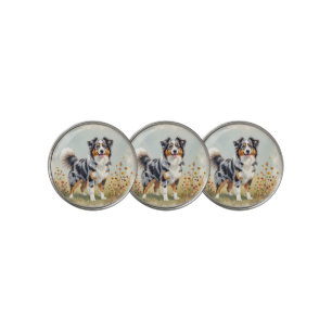Australian Shepherd Dog Merle Long Tail Golf Ball Marker