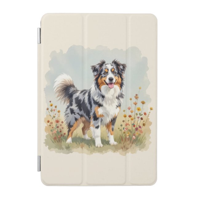 Australian Shepherd Dog Merle Long Tail iPad Mini Cover (Front)