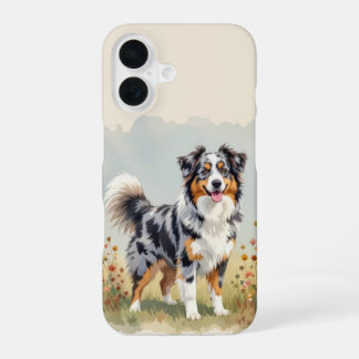 Australian Shepherd Dog Merle Long Tail iPhone 16 Case