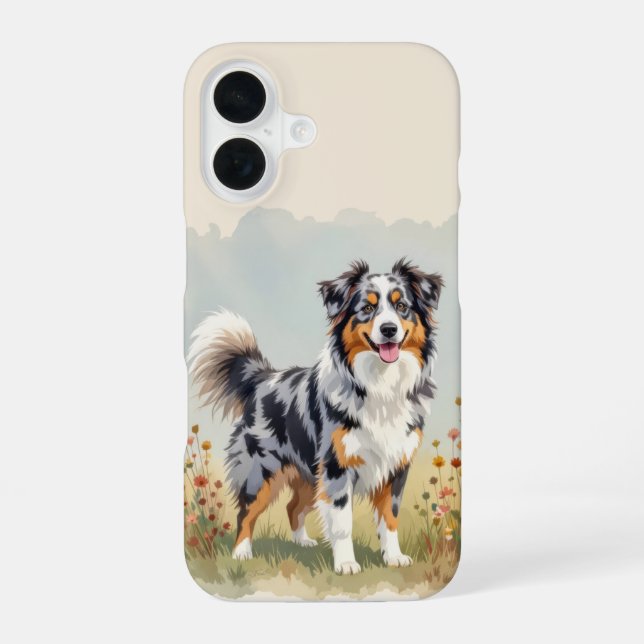 Australian Shepherd Dog Merle Long Tail iPhone Case (Back)