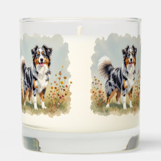 Australian Shepherd Dog Merle Long Tail Scented Candle