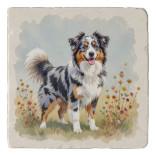 Australian Shepherd Dog Merle Long Tail Trivet