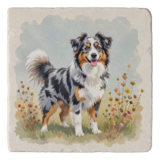 Australian Shepherd Dog Merle Long Tail Trivet