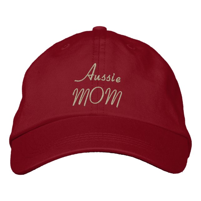 Australian Shepherd Dog MOM Embroidered Baseball Hat (Front)