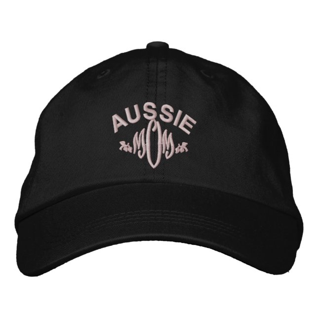 Australian Shepherd Dog MOM Embroidered Baseball Hat (Front)