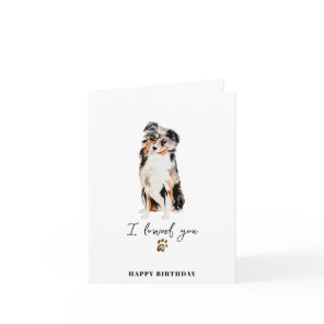 Australian Shepherd Dog Mum Puppy Pet Paw Birthday Card