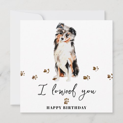 Australian Shepherd Dog Mum Puppy Pets Birthday Card