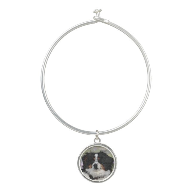 Australian shepherd, Dog, Nature Bangle Bracelet (Front)