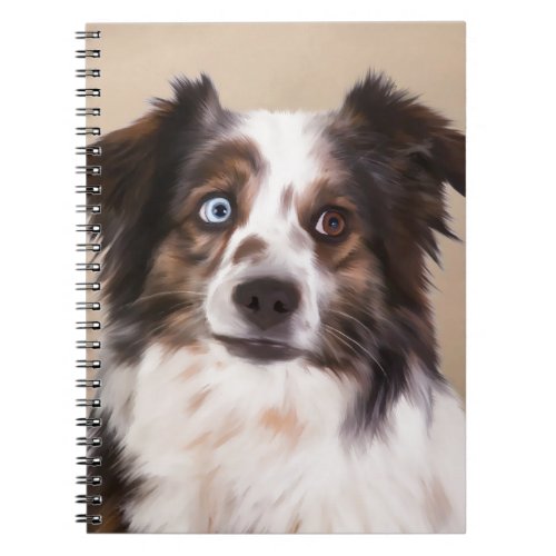 Australian Shepherd Dog Oil Painting Art Notebook