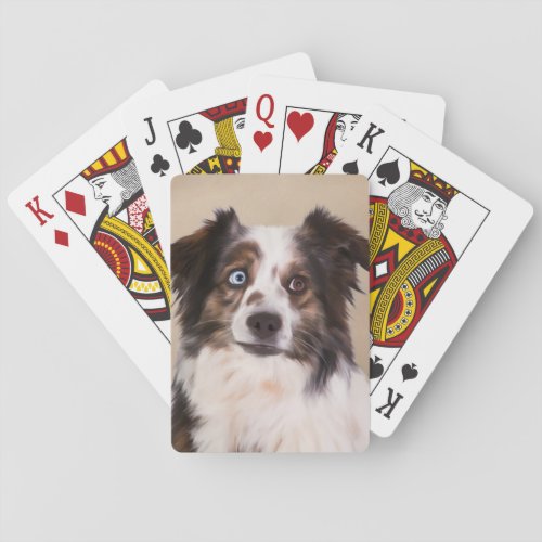 Australian Shepherd Dog Oil Painting Art Poker Cards