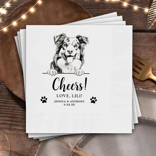 Australian Shepherd Dog Personalized Cheers Napkins