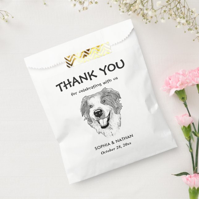 Australian Shepherd Dog Personalized Thank You Favor Bag (Sealed)