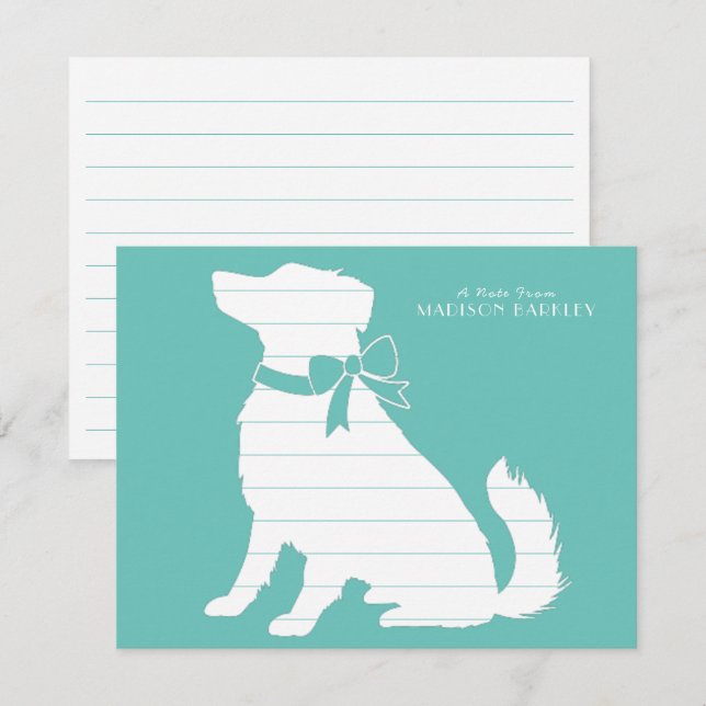 Australian Shepherd Dog Puppy Thank You Card (Front/Back)