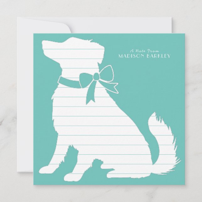 Australian Shepherd Dog Puppy Thank You Card (Front)