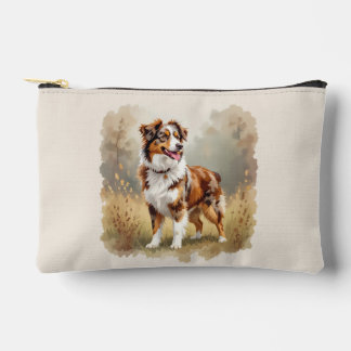 Australian Shepherd Dog Red Merle Aussie Accessory Pouch