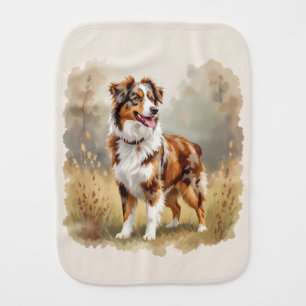 Australian Shepherd Dog Red Merle Aussie Baby Burp Cloth