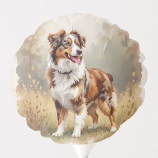 Australian Shepherd Dog Red Merle Aussie Balloon