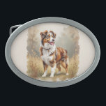 Australian Shepherd Dog Red Merle Aussie Belt Buckle<br><div class="desc">Australian Shepherd Dog Red Merle Aussie</div>