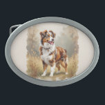Australian Shepherd Dog Red Merle Aussie Belt Buckle<br><div class="desc">Australian Shepherd Dog Red Merle Aussie</div>