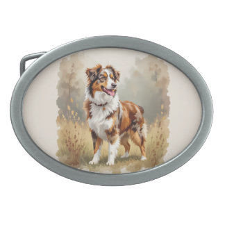 Australian Shepherd Dog Red Merle Aussie Belt Buckle
