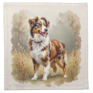 Australian Shepherd Dog Red Merle Aussie Cloth Napkin
