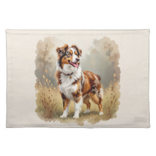 Australian Shepherd Dog Red Merle Aussie Cloth Placemat