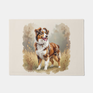 Australian Shepherd Dog Red Merle Aussie Doormat