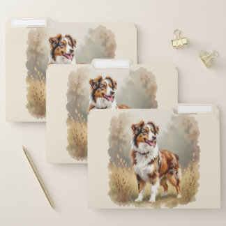 Australian Shepherd Dog Red Merle Aussie File Folder