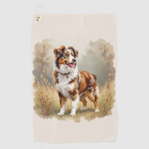 Australian Shepherd Dog Red Merle Aussie Golf Towel