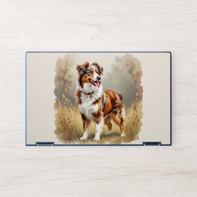 Australian Shepherd Dog Red Merle Aussie HP Laptop Skin (Front)