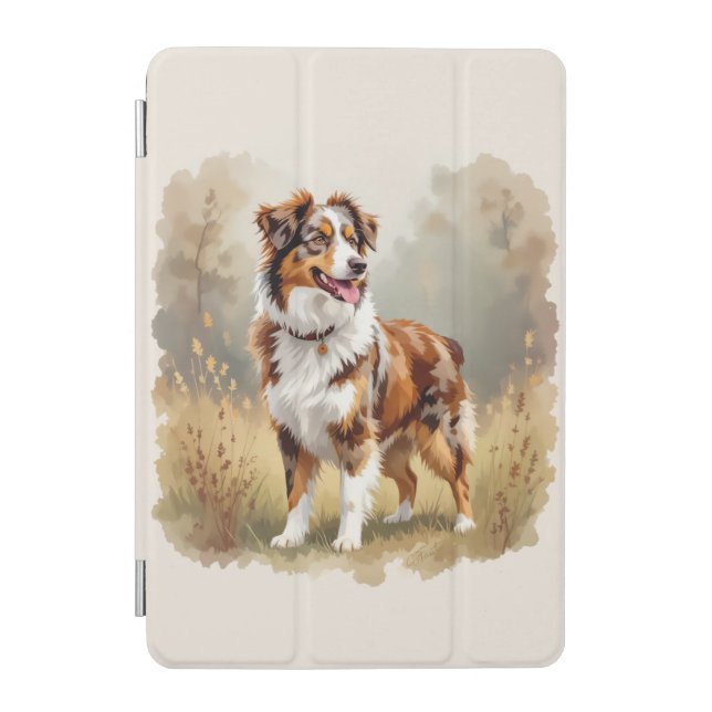 Australian Shepherd Dog Red Merle Aussie iPad Mini Cover (Front)