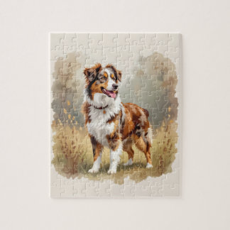 Australian Shepherd Dog Red Merle Aussie Jigsaw Puzzle