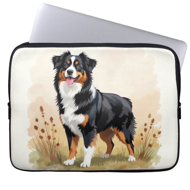 Australian Shepherd Dog Red Merle Aussie Laptop Sleeve (Front)